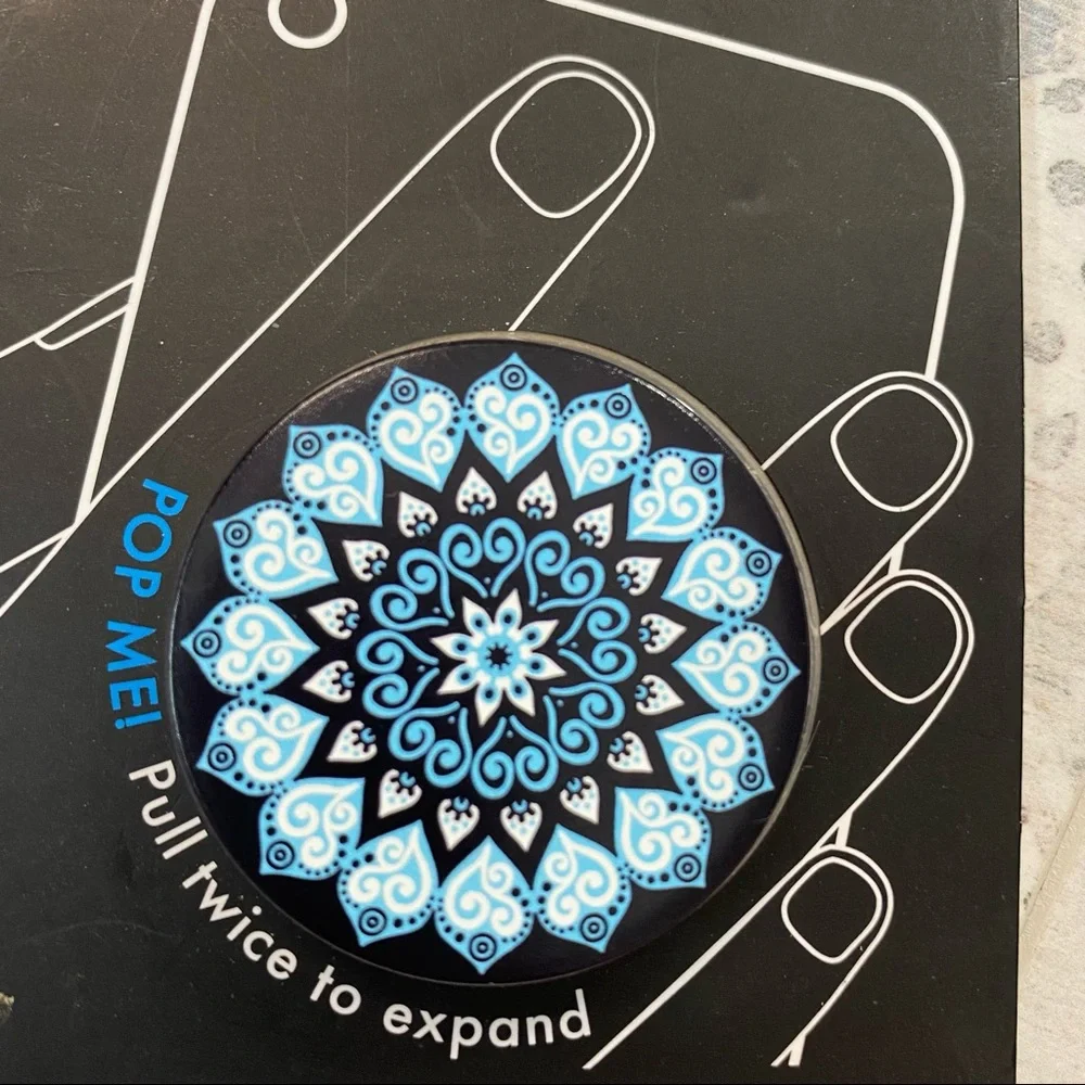 POPSOCKET Bohemian Blue Black and White Phone Grip and Stand